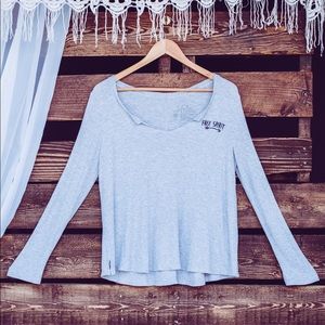 LOL Vintage Grey Long Sleeve Top ‘Free Spirit’
